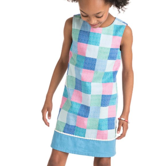 Vineyard Vines Other - Vineyard Vines Girls Patchwork Whale Sleeveless Shift Dress Multicolor Size 5